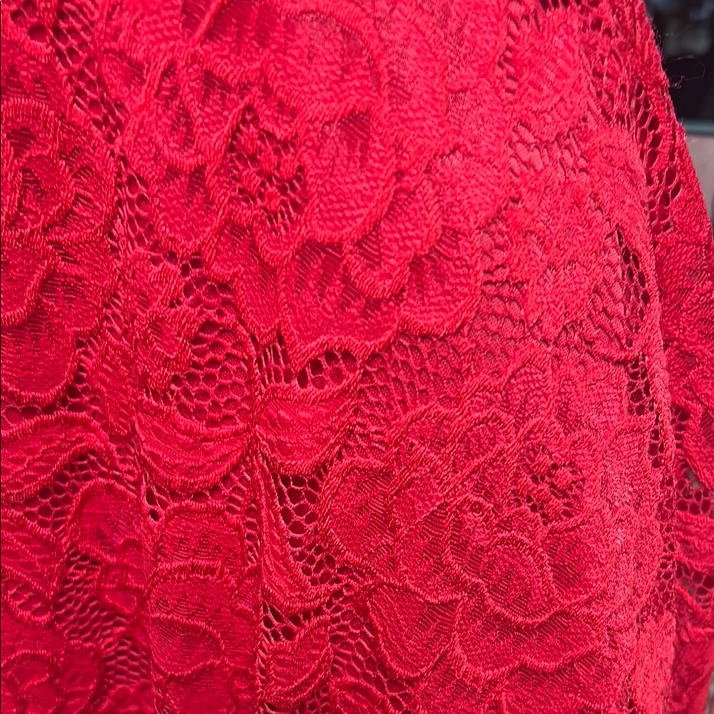 B Darlin Red Lace Mini Dress - Picture 4 of 7